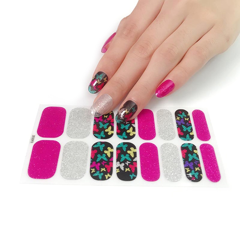 Miếng Dán Trang Trí Móng Tay Toàn Diện Họa Tiết Kaleidoscope Xinh Xắn