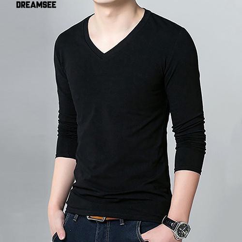 Áo Thun Dài Tay Cổ Tim Phong Cách Trẻ Trung Dành Cho Nam | BigBuy360 - bigbuy360.vn