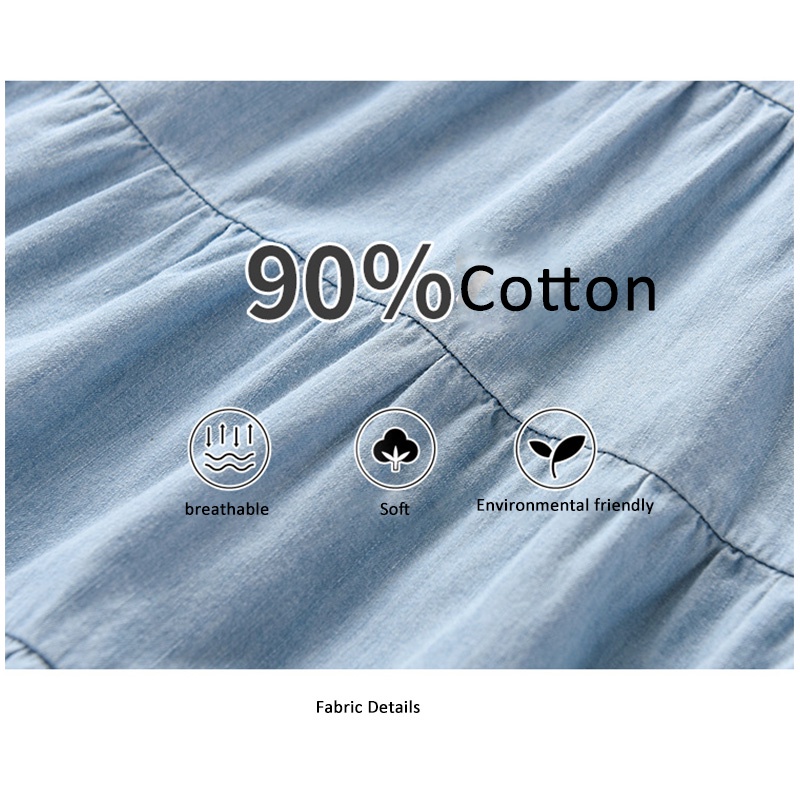 Đầm Denim Sát Nách Cho Bé Gái Từ 1-12 Tuổi