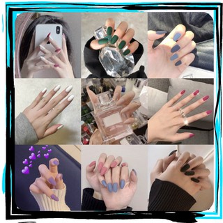 (Hàng có sẵn) Bộ 24 móng giả trơn mix hai màu cao cấp TẶNG KÈM KEO