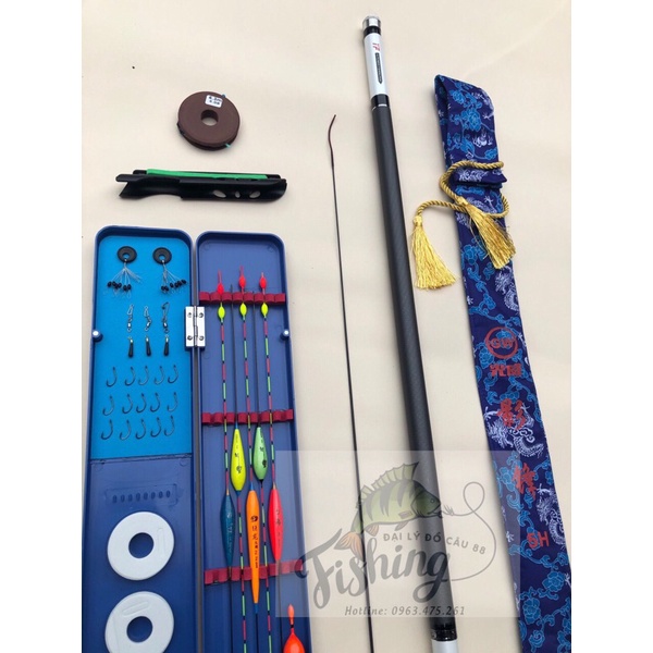 Combo cần câu tay GW YF 5H tặng đọt phụ kèm phụ kiện câu như hình
