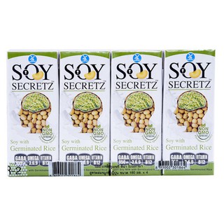 E - Lốc 4 Sữa Đậu Nành Soy Secretz Gạo Mầm Hộp Giấy 180Ml