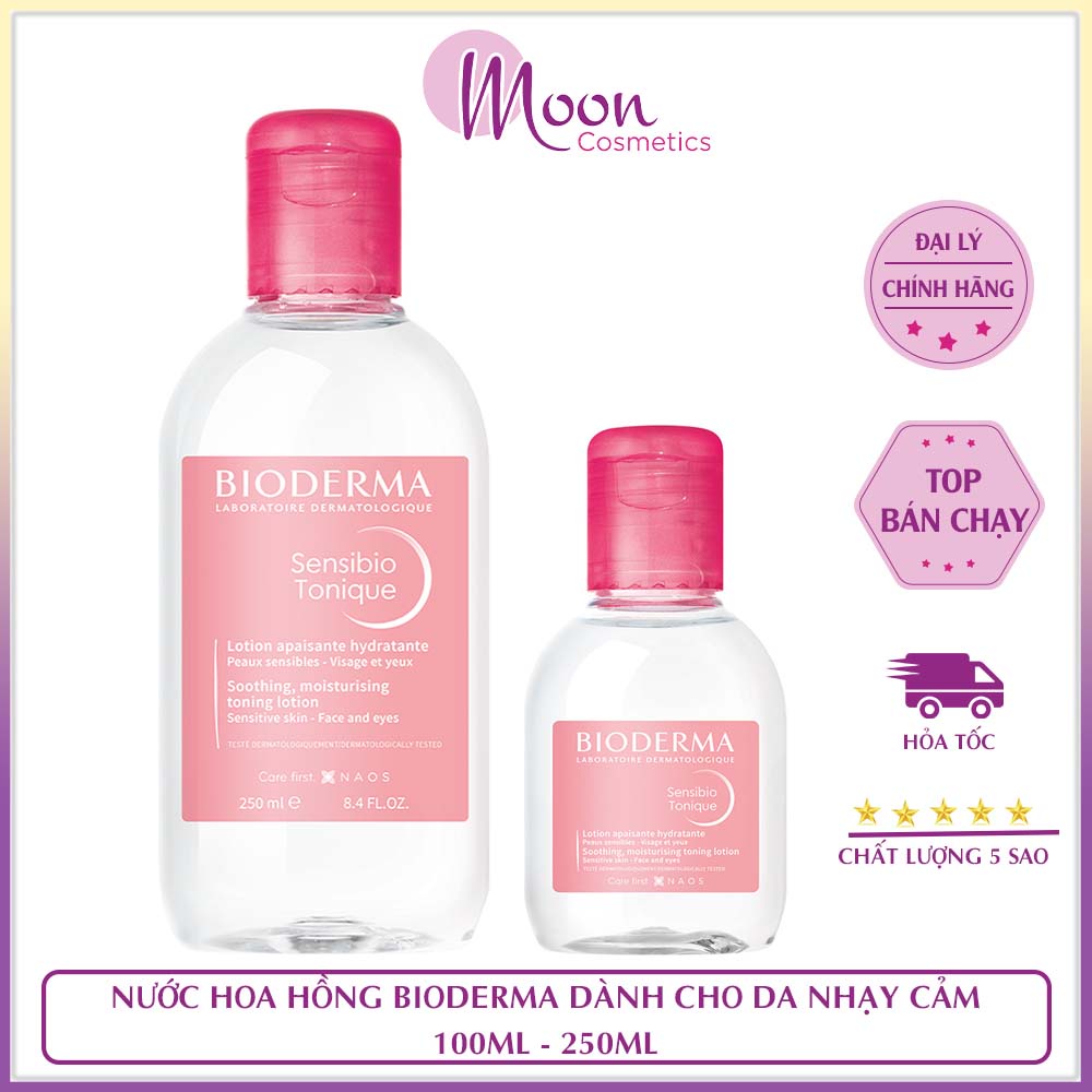 Nước hoa hồng dưỡng ẩm dành cho da nhạy cảm BIODERMA Sensibio Tonique 100ml - 250ml