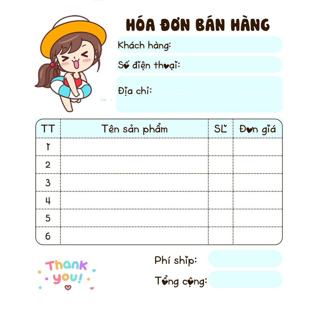 [MUA 10 CUỐN TẶNG 1 CUỐN] Hoá đơn bán hàng mini 1 liên tất cả mẫu đều có sẵn