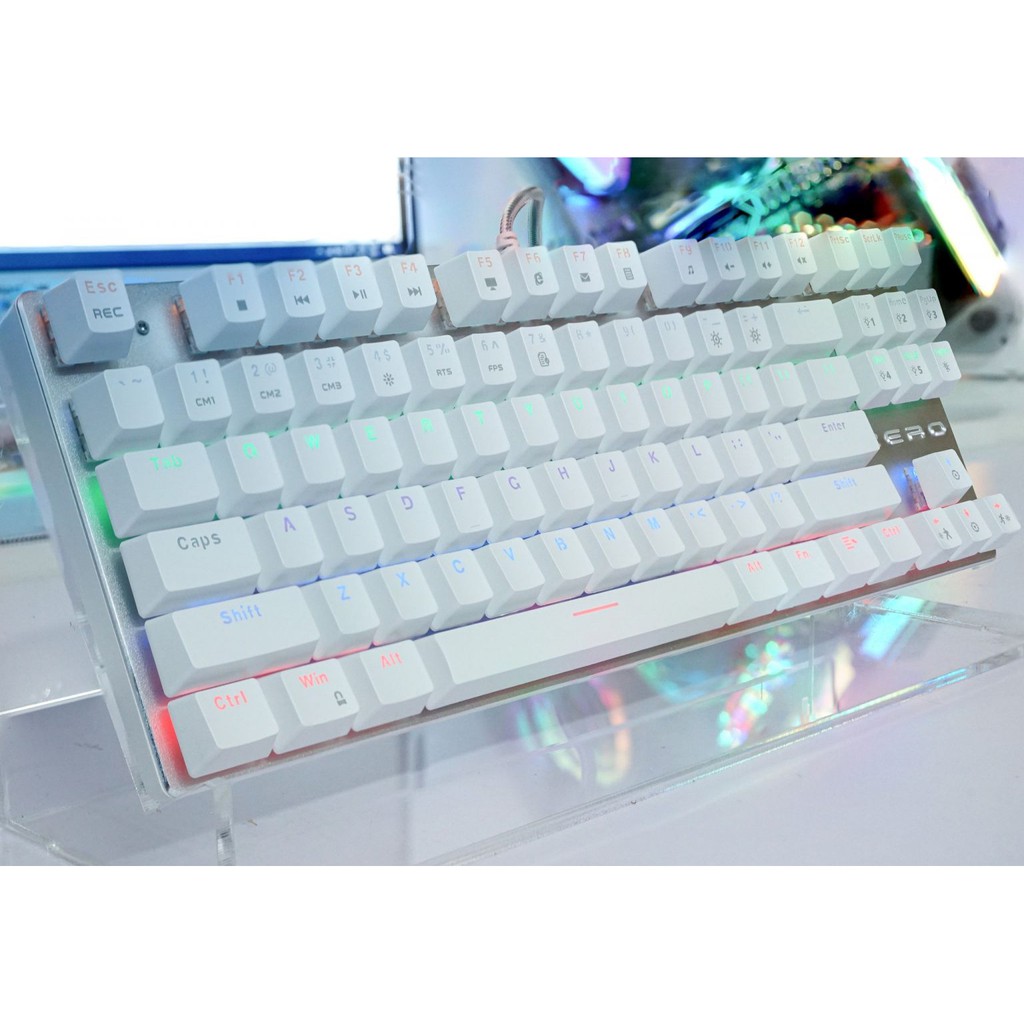 BÀN PHÍM CƠ METOO ZERO TKL TRẮNG LED RAINBOW Chopper Gaming Gear