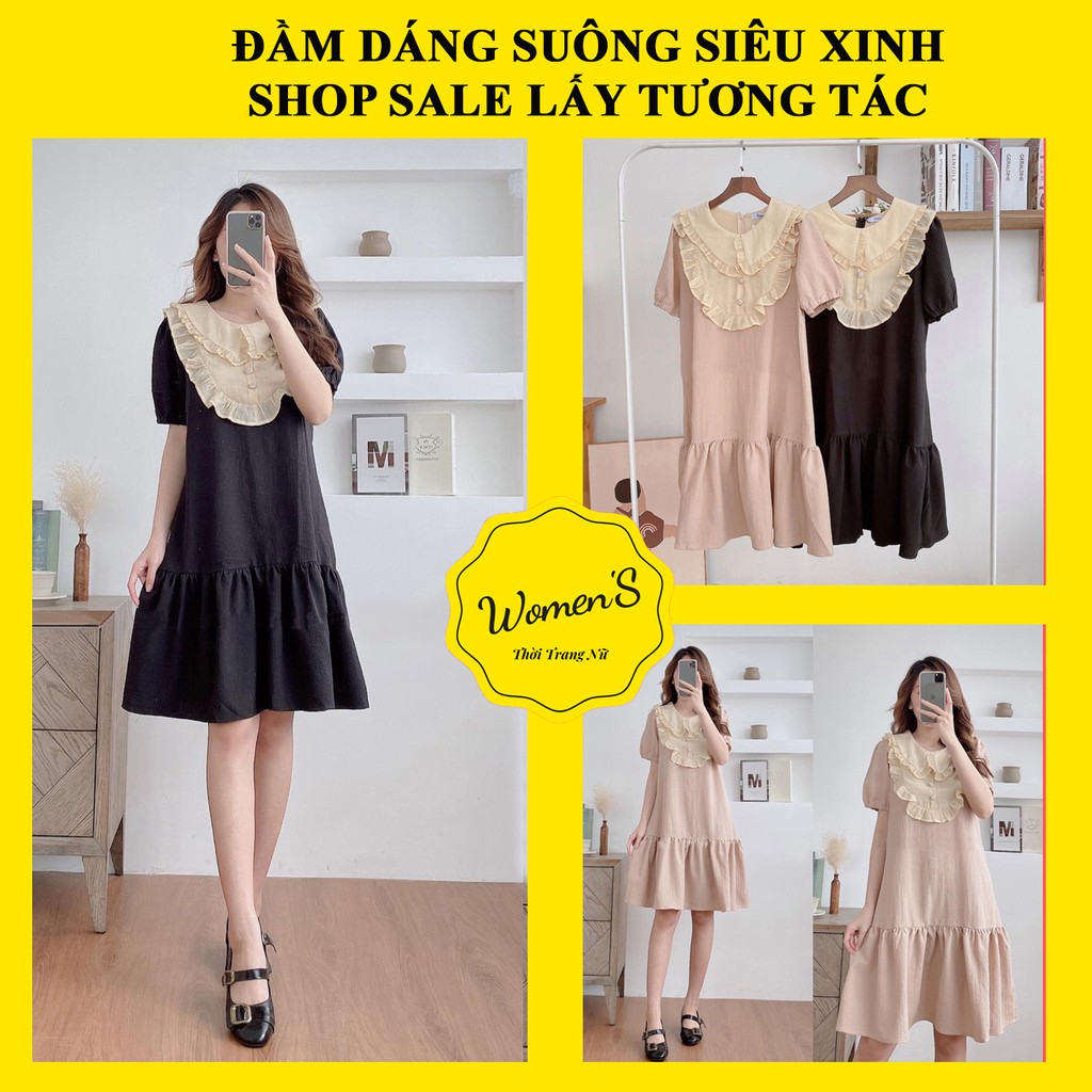 [QÙA TẶNG GÓI XẢ VẢI] Đầm dáng Suông [Ảnh+Video] Đầm đuôi cá phối ly thoải mái và mát mẻ.