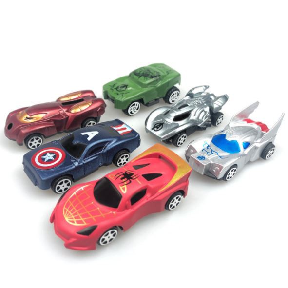 SET 6 XE Ô TÔ SIÊU NHÂN-Phụ kiện trang trí bánh sinh nhật bánh kem