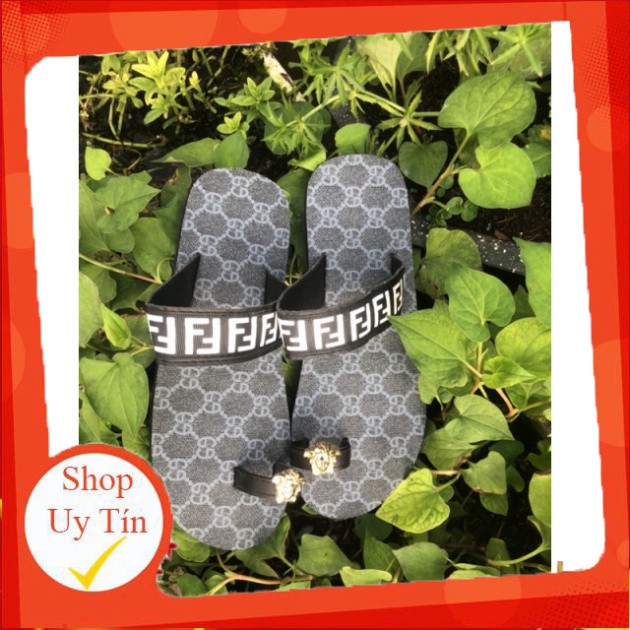 dép sỏ ngón nam và nữ đế xanh đen quai FF ( sandal đồng nai )