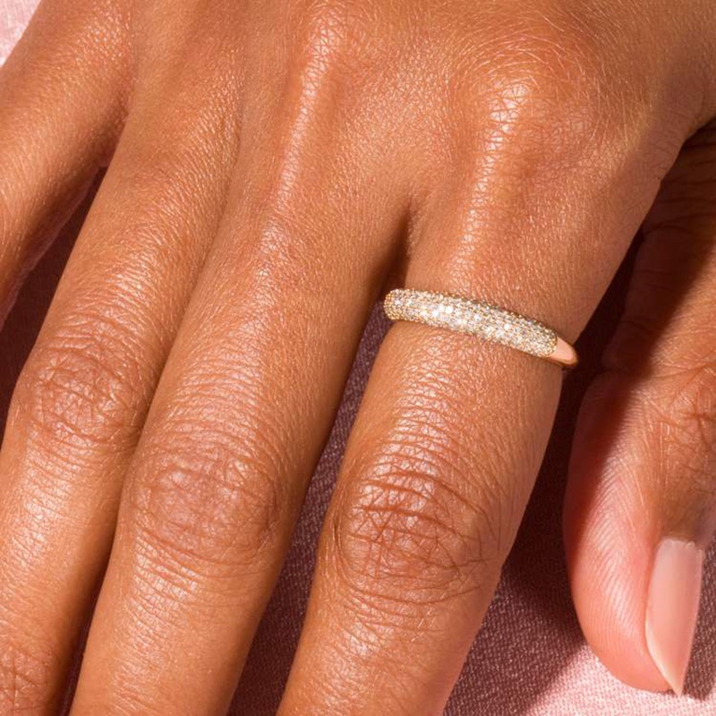 Nhẫn ZHOUYANG R731 mạ vàng đính đá zircon nhân tạo phong cách cổ điển thời trang dành cho cả nam và nữ