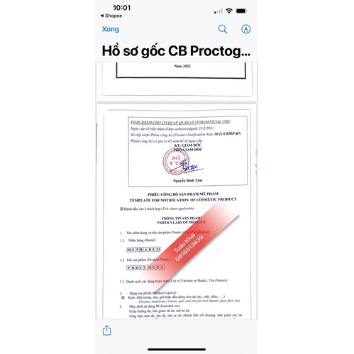 Proctogel - Túp 20g -  Gel bôi trĩ, giúp liền vết thương.