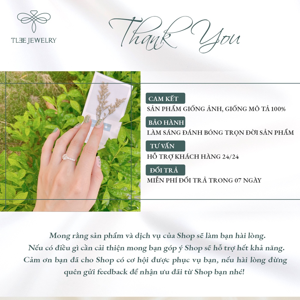 Nhẫn bạc nữ TLEE Grace Prince lấp lánh xinh xắn NCJ A0102