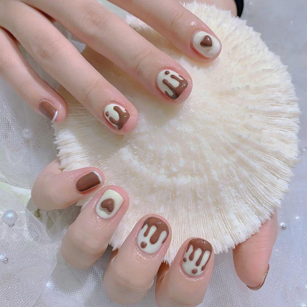 Hộp 24 Móng Tay Giả Ngắn Trang Trí Nghệ Thuật