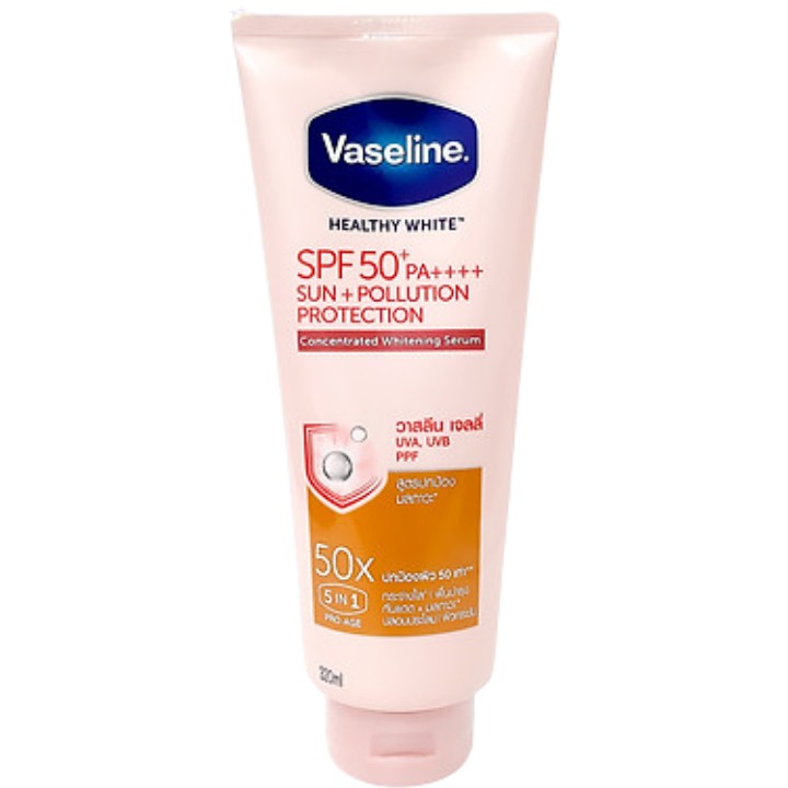 [Mua tại Thái]Sữa dưỡng thể Vaseline 50x Healthy White SPF50+ PA++++ Thái Lan 320ml