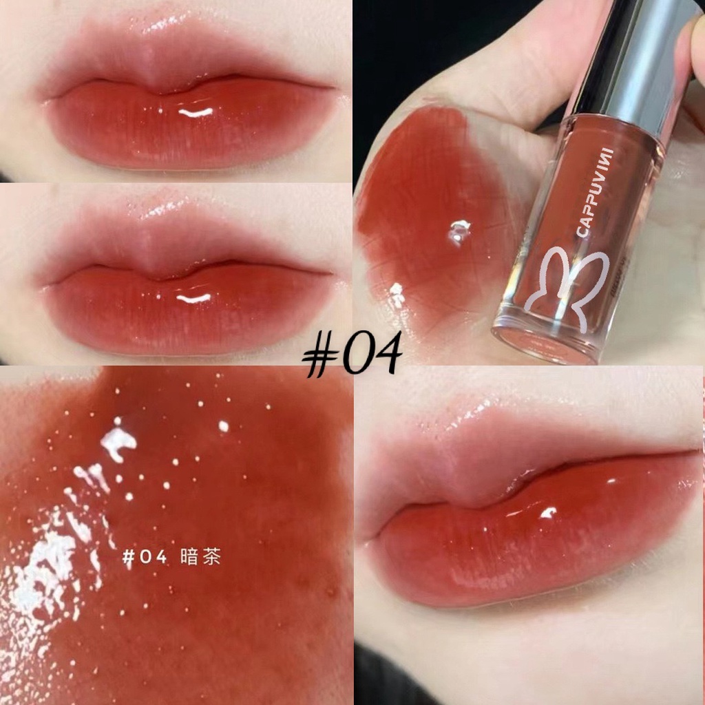 Son Bóng cappuvini thỏ đen dưỡng ẩm môi Chính Hãng