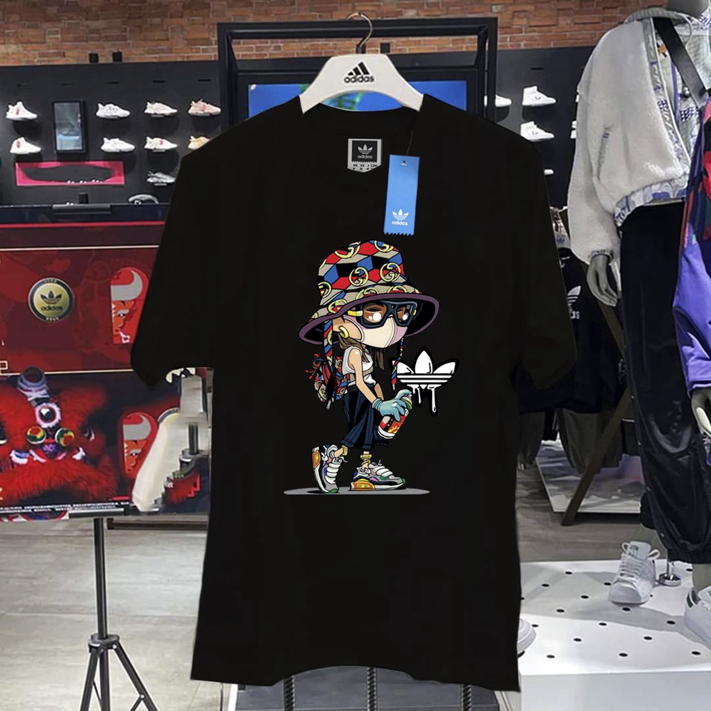 Áo Phông Adidas Cậu Bé Hip-Hop 100% Cotton, Áo Thun Adidas Cô Gái Đeo Kính Nam Nữ Chính Hãng - Giá Rẻ - Có Big Size