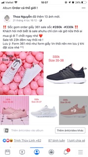 Order giầy Sneakers 361 nữ