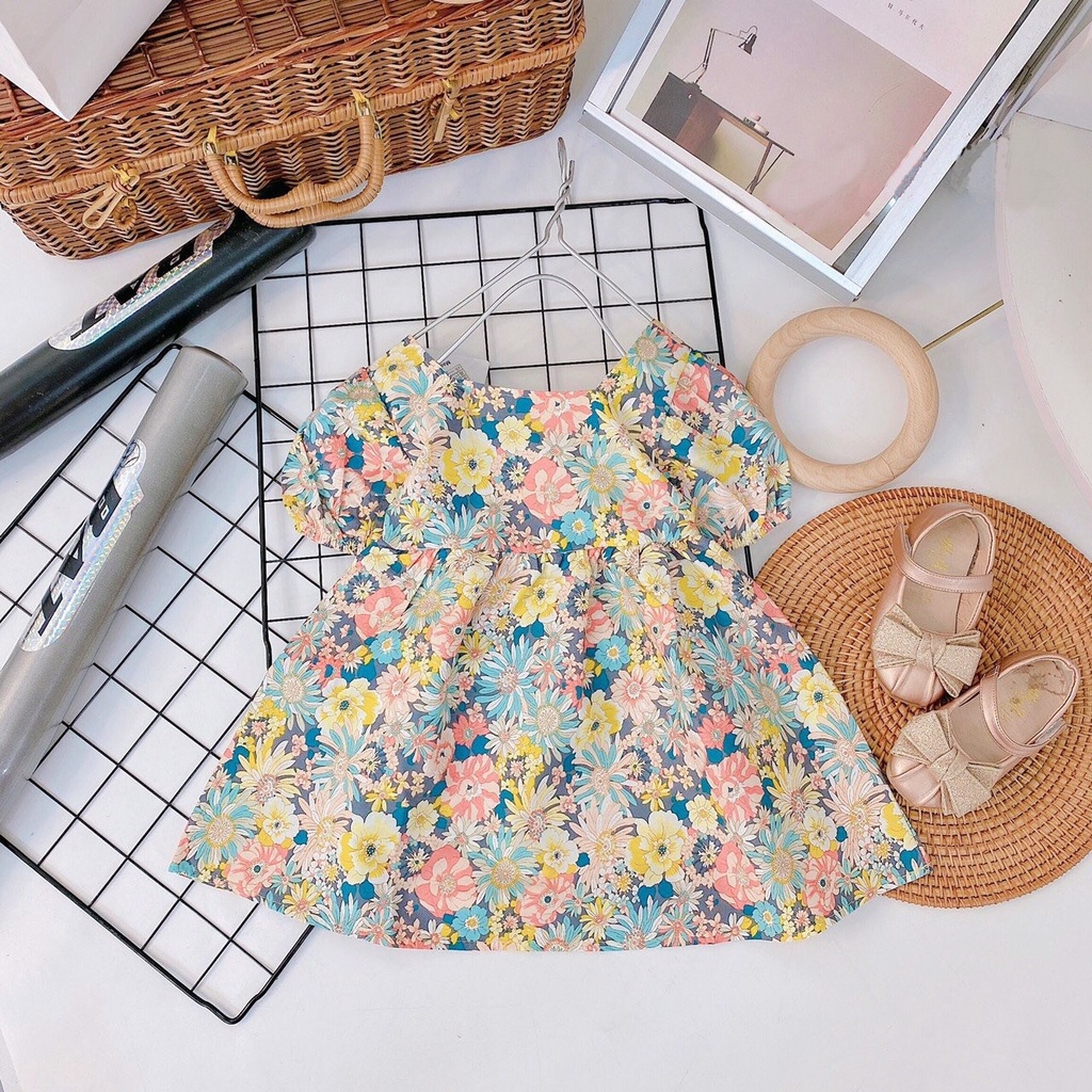 Váy bé gái từ 8-18kg AM877 - Đầm bé gái chất liệu thô lụa siêu mềm mát TTR229