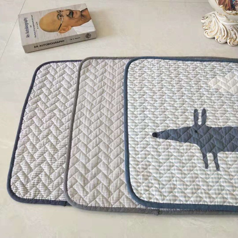 Thảm chùi chân quilt thảm vải chần bông cotton thấm hút tốt