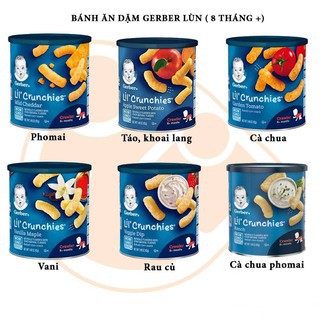 [Đồ ăn dặm cho bé] Bánh Gerber lùn Lil' Crunchies phô mai dạng que, Gerber Mỹ cho bé từ 8 tháng tuổi