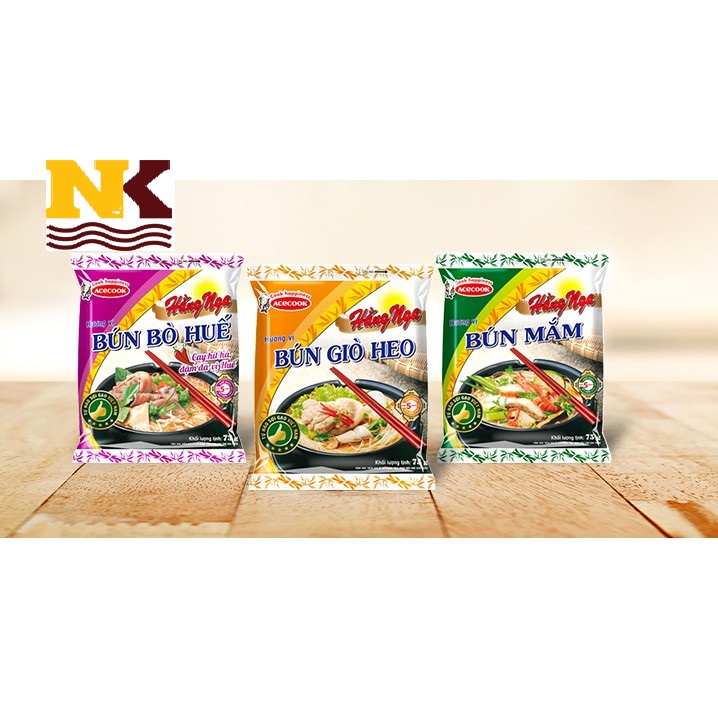 10 gói bún ăn liền vị bún mắm/bún bò huế/ bún giò heo 73g