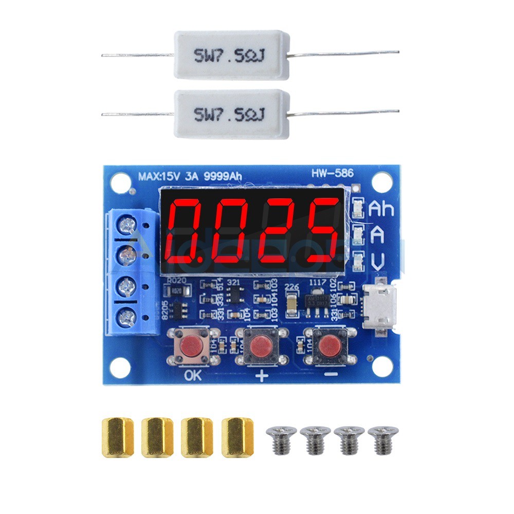 Mạch test dung lượng pin lithium li-ion 1.2V - 12V