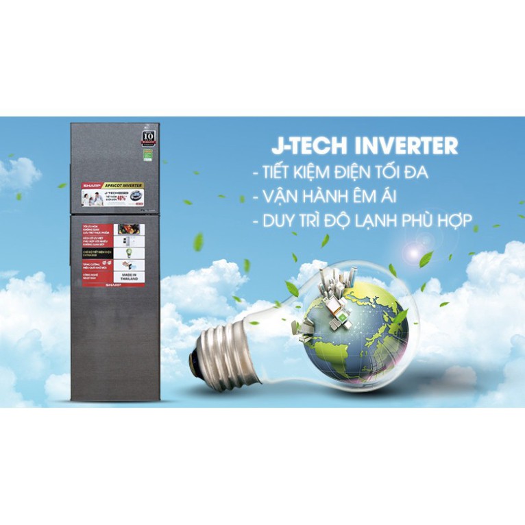 SJ-X281E-SL | SJ-X281E-DS | Tủ lạnh Sharp Inverter 271 lít (Hàng chính hãng, bảo hành 12 tháng)