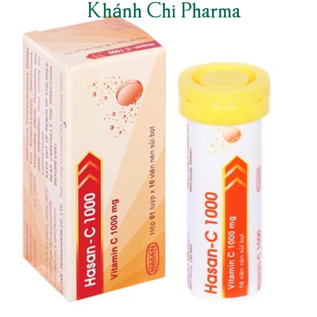 Viên sủi vitamin C 1000mg vị cam lọ 10 viên. Bổ sung vitamine c giúp tăng đề kháng (Hasan)