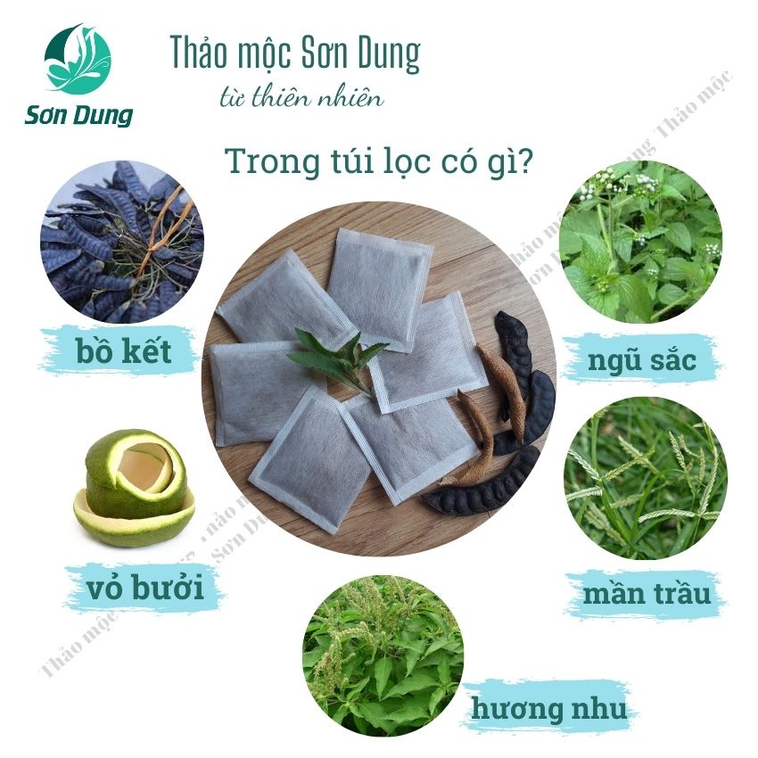 BỒ KẾT GỘI ĐẦU THẢO MỘC SƠN DUNG, combo 03 bịch (60 túi lọc),GĐ3