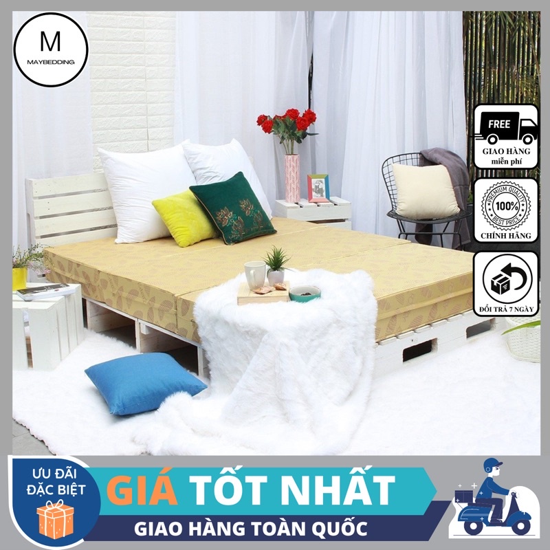 Nệm Bông Ép Gấp 3 Edena - Cao cấp, Nhiều kích thước, Nệm phẳng giải pháp tối ưu cho cột sống, Chính hãng in Maybedding
