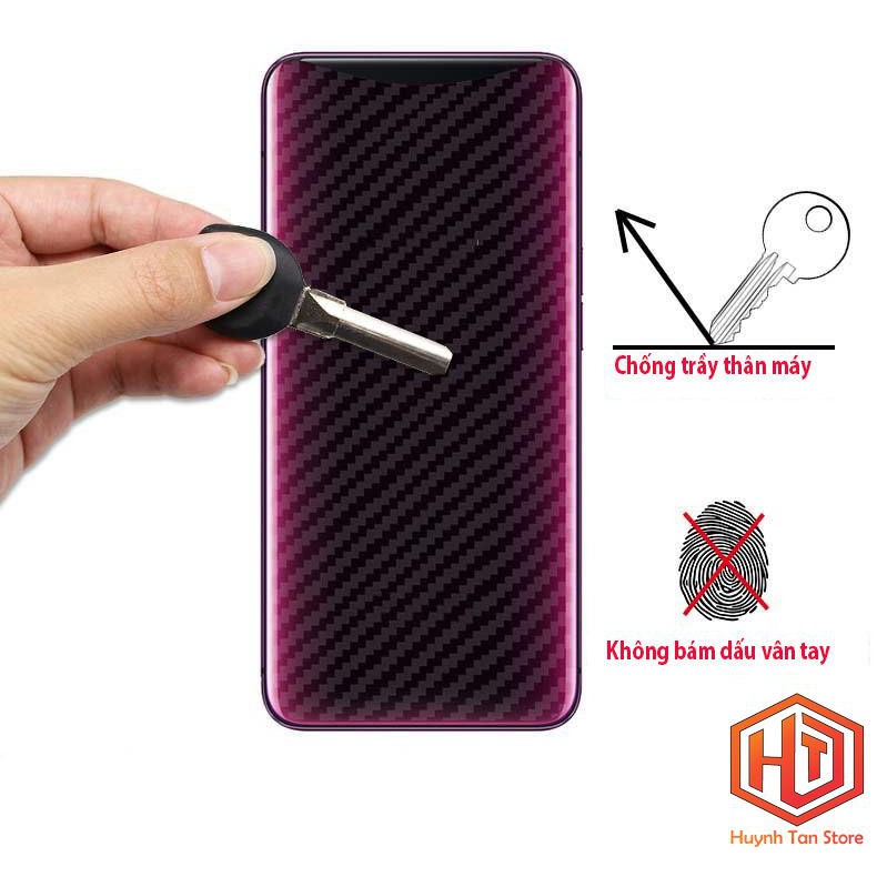 Miếng dán decal carbon mặt sau Oppo Find X2 , Find X2 Pro chống trầy mặt lưng, chống bám vân tay