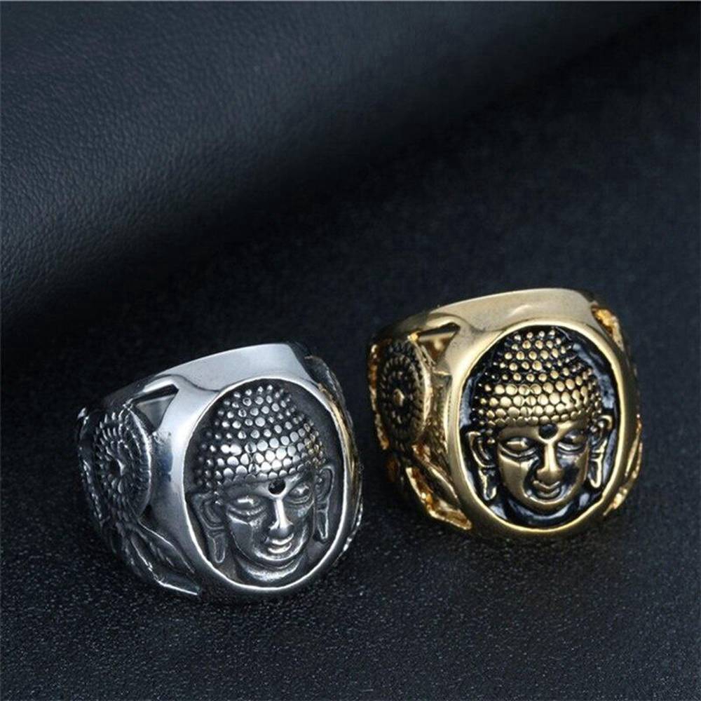 Perhiasan Pria, Agama Antik Thai Buddha Kepala Cincin Punk