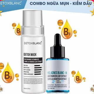 Combo ngừa mụn trắng da thải độc detox blanc