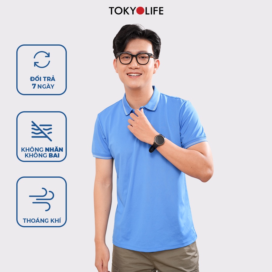 Áo Polo Nam Cotton Cao Cấp, Basic Sang Trọng Lịch Lãm dáng suông TOKYOLIFE I7POL803I