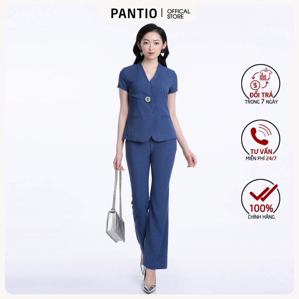 Quần dài họa tiết trơn dáng ống vẩy BQD52290 - PANTIO