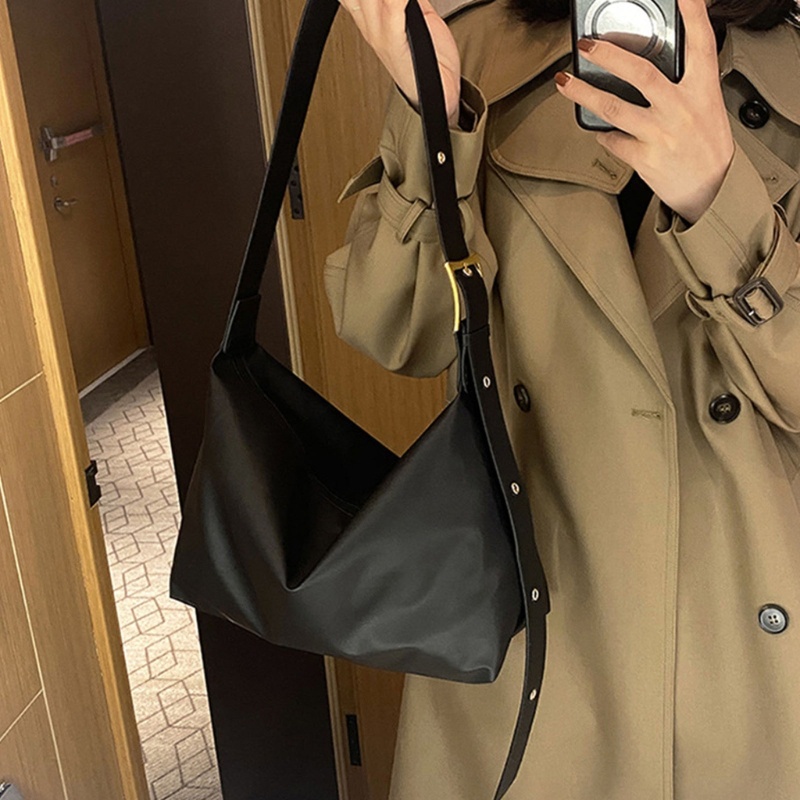 Túi Đeo Chéo Bằng Da PU Màu Trơn Có Khóa Kéo Thời Trang Mùa Đông Dành Cho Nữ