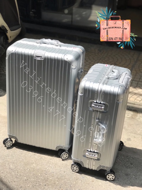 Bộ Vali kéo du lịch khung nhôm RIMOWA size 20 và size 24 bánh xe quay 360 độ, khoá TSA, xách tay và ký gửi hành lý