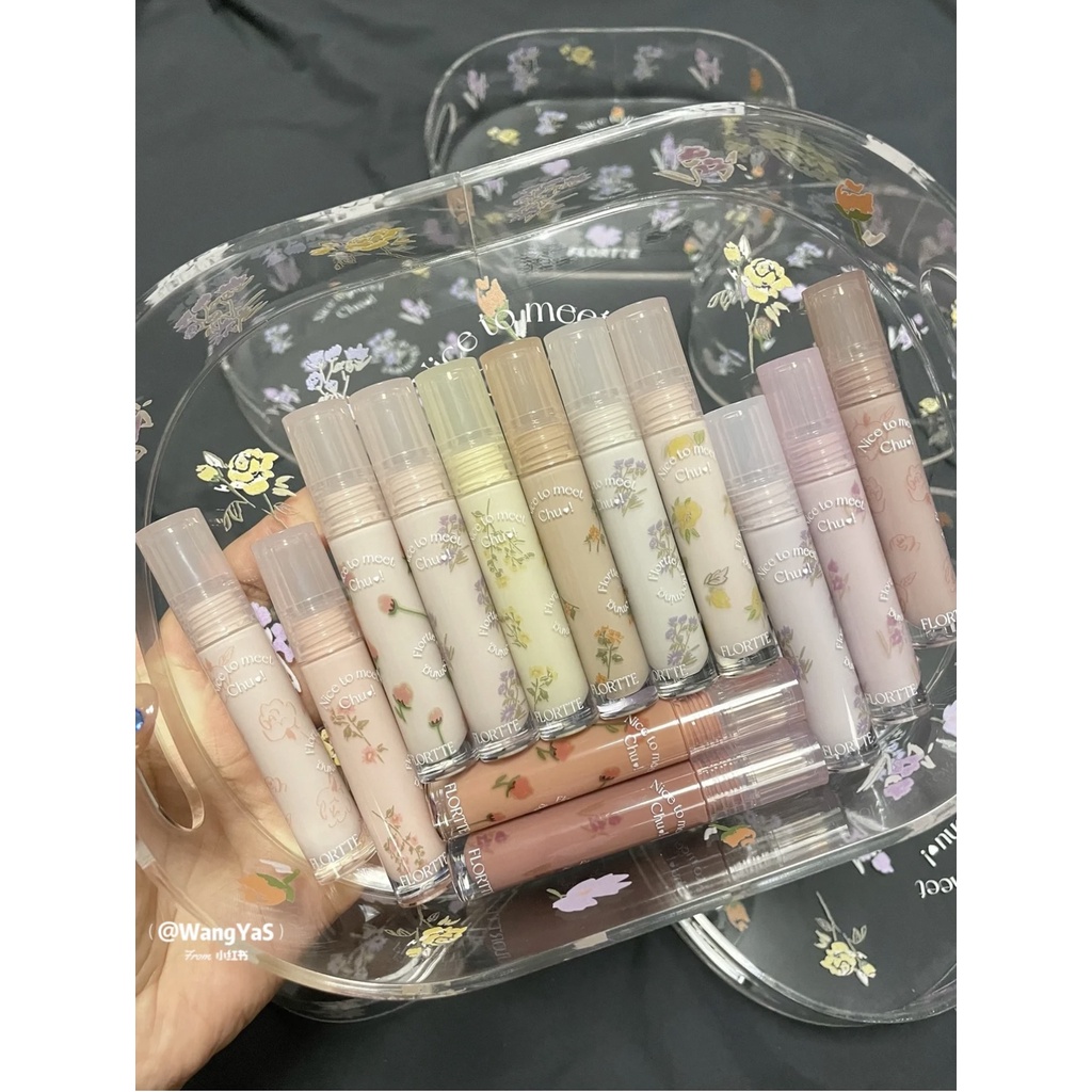 Son Môi Flortte Hoa Loria Bóng Nước Đầu Tiên Kiss Series Đầu Tiên Gương Trong Suốt Không Dính Nhẹ Không Phai Màu Mùa Xuân Tông Màu Sáng Cho Nữ