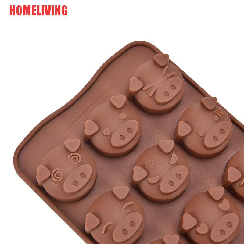 Khuôn Silicone Tạo Hình Làm Bánh Kẹo Hình Chú Heo DIY