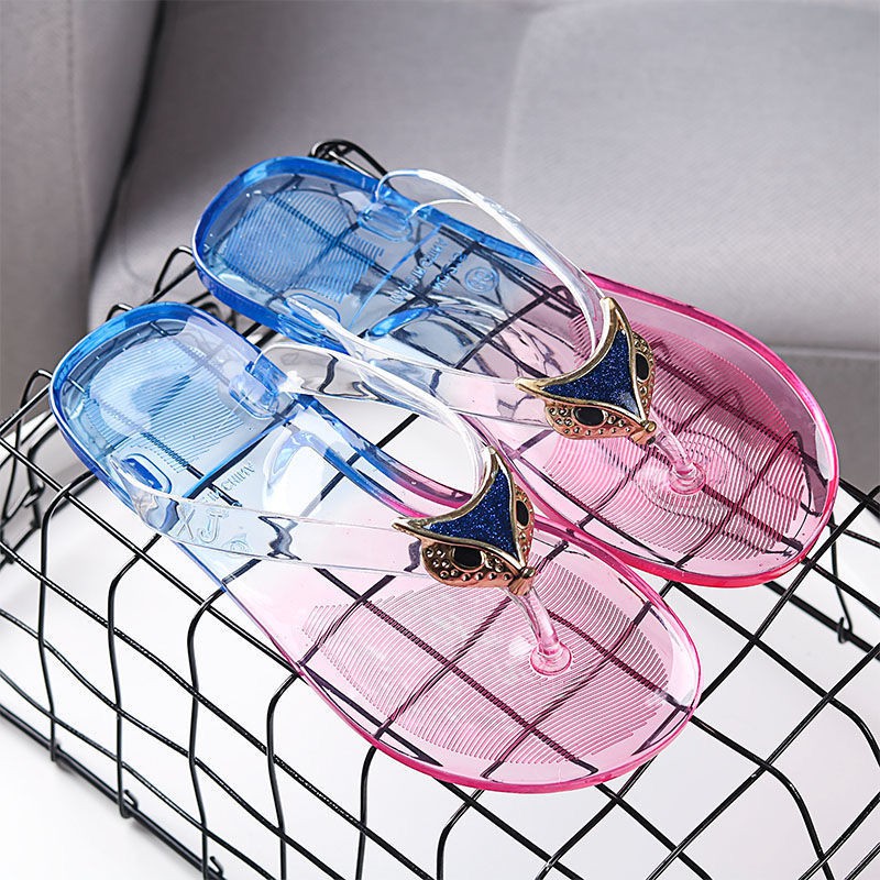 Transparent slippers women's slippers Korean fashion shoes flat shoes women's shoes slippers net red leisure