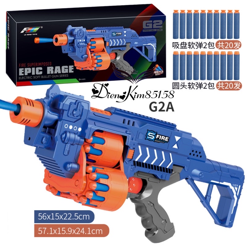 Đồ chơi liên thanh G2 40 hít xốp (nerfgun)