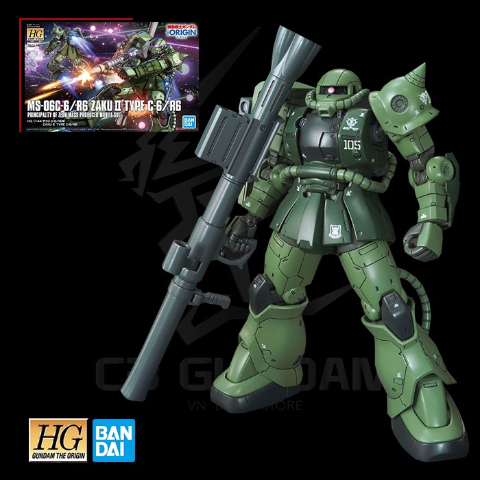 MÔ HÌNH GUNDAM BANDAI HG 1/144 MS-06C-6/R6 ZAKU II TYPE C-6/R6 GUNDAM THE OGIRIN HGGTO