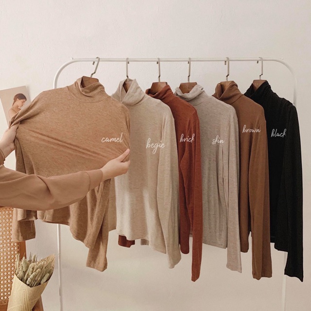 Áo thun len cổ trơn - Must have item | BigBuy360 - bigbuy360.vn