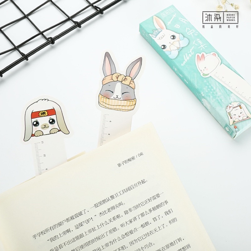 Hộp 30 chiếc Bookmark hình thỏ có vạch kẻ