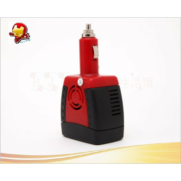 Bộ chuyển nguồn điện trên ô tô từ 12v ra 220v có cổng usb và quạt tản nhiệt - HanruiOffical