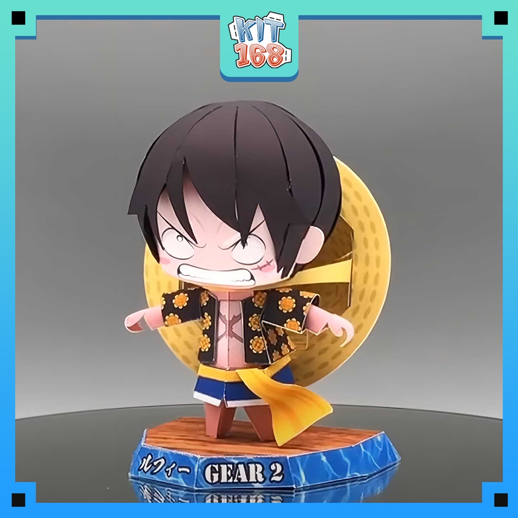 Mô hình giấy Anime Game Chibi Monkey D. Luffy  ver 6 - One Piece + kit hộp trang trí