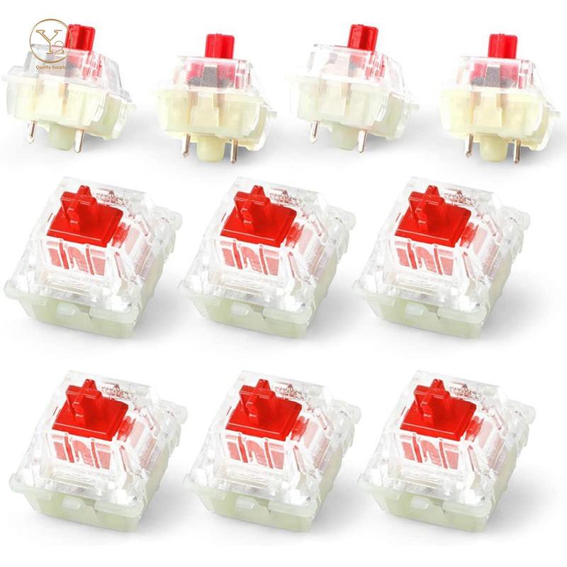 RGB Switch for Cherry Mx Keyswitches Keyule Mechanical Keyboard Switches,45CN Actuation Force (Red 3 Pin 10PCS)