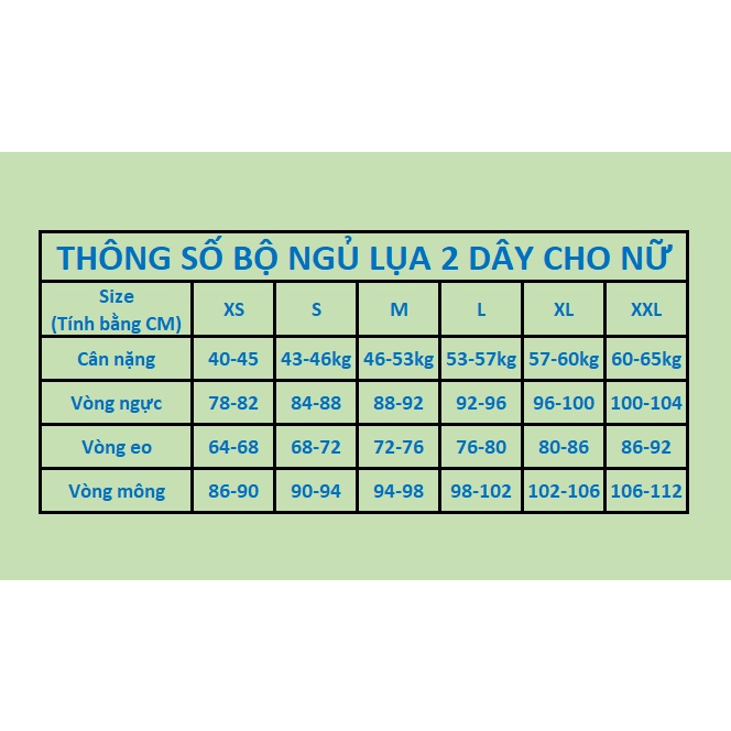 Bộ ngủ lụa 2 dây, chất lụa cực xịn, mịn và mát