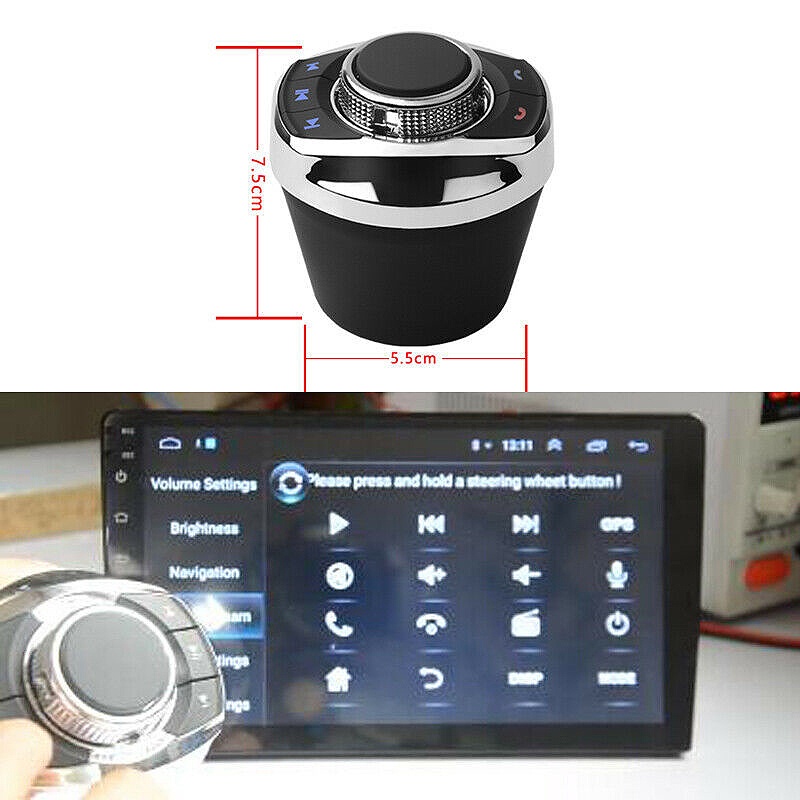 Nút Bấm Điều Khiển Vô Lăng Xe Hơi Có Đèn Led 8 Nút Bấm Cho Hệ Thống Android Navi