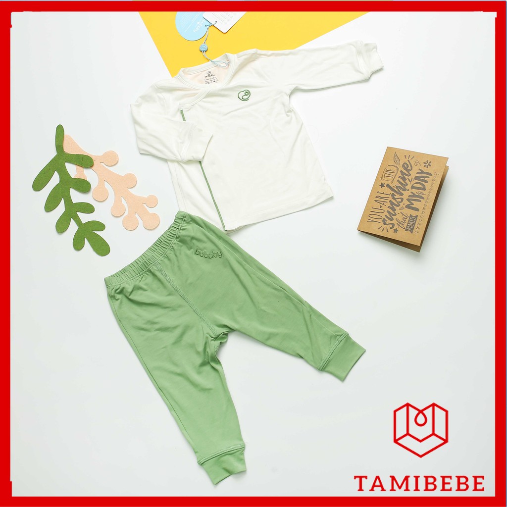 Quần áo trẻ em Bu Babywear - Bộ cài lệch dài tay trơn Bu Baby - TAMIBEBE