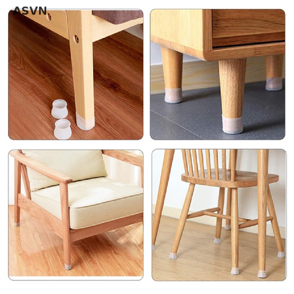 Bộ 4 miếng bọc chân bàn ghế bằng silicone chống trượt